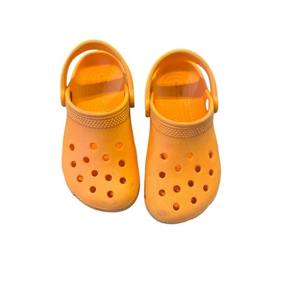 Crocs Unisex Kids Yellow Classic Clogs Size 11 - Picture 4 of 8